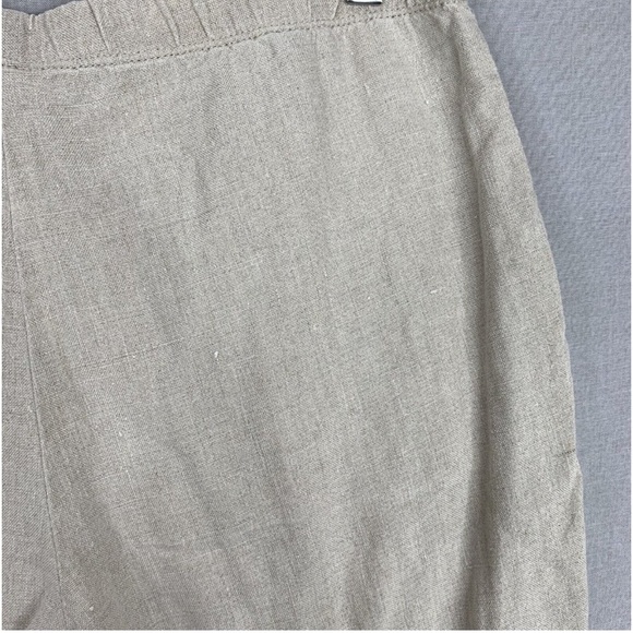 J. Jill Womens Pant Small Petite Beige Love Linen Elastic Waist Crop Lagenlook - Picture 11 of 13